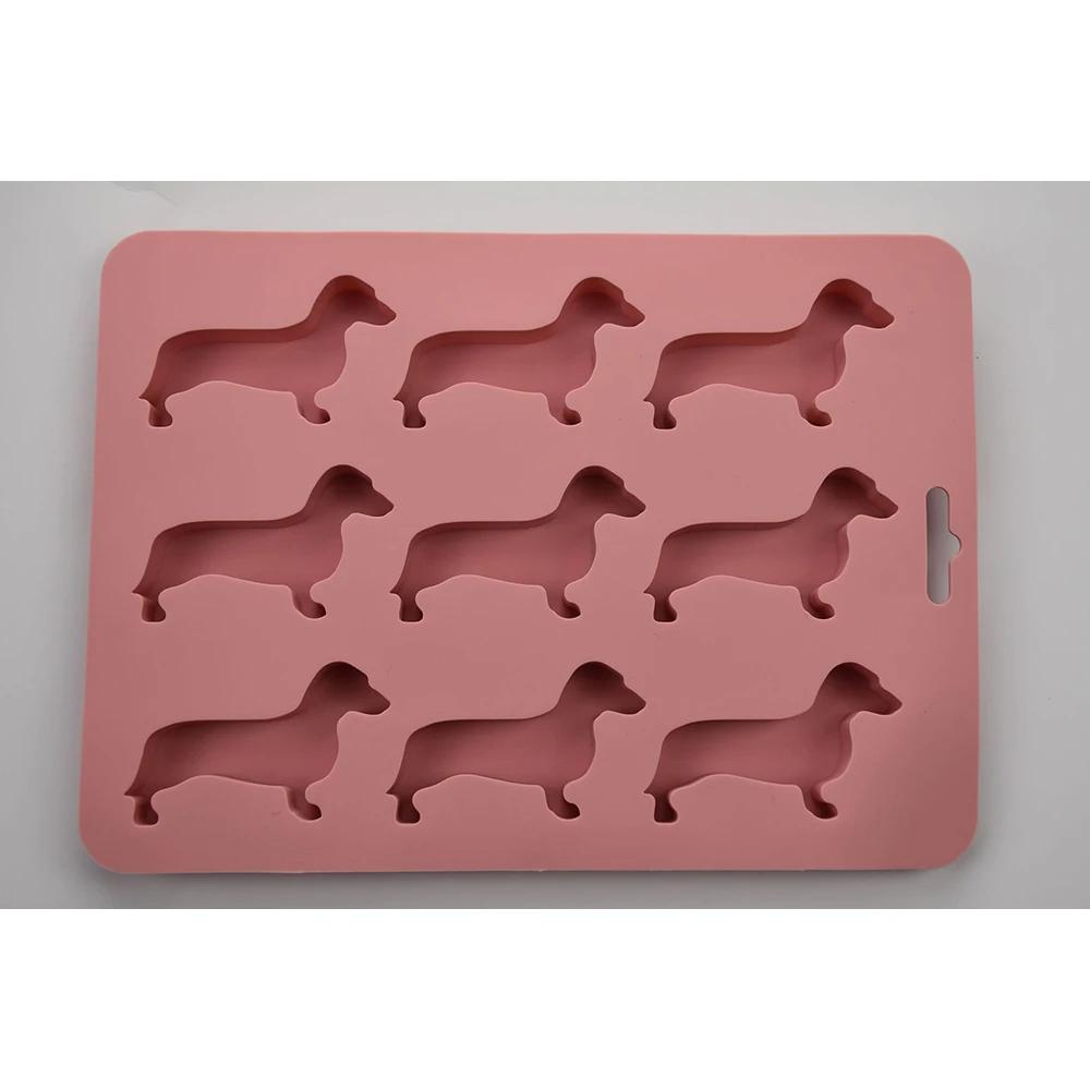 Dachshund Dog Shaped Silicone Ice Cube Mold and Tray for Drink Ice Maker Candy Chocolate Biscuit Fondant Cupcake Cake Decoration