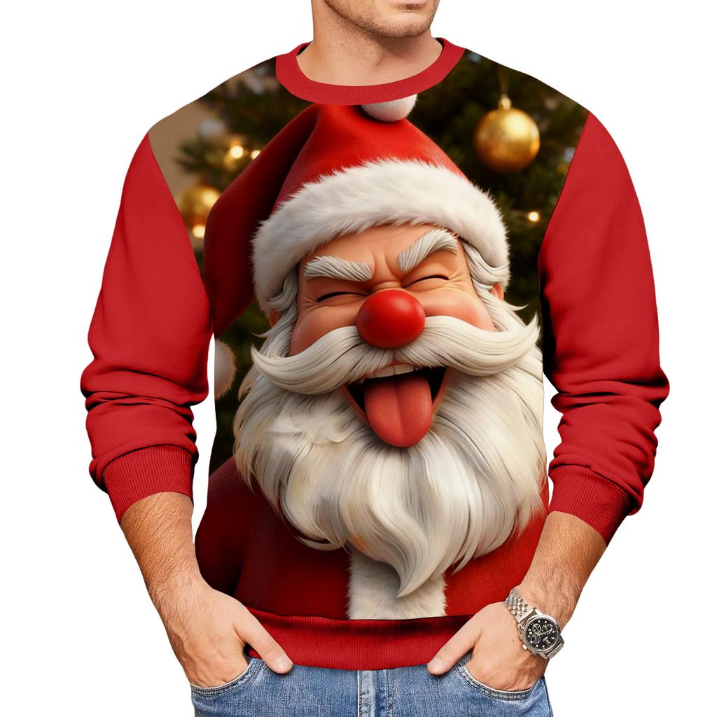 Christmas Print Loose Men's Hoodie