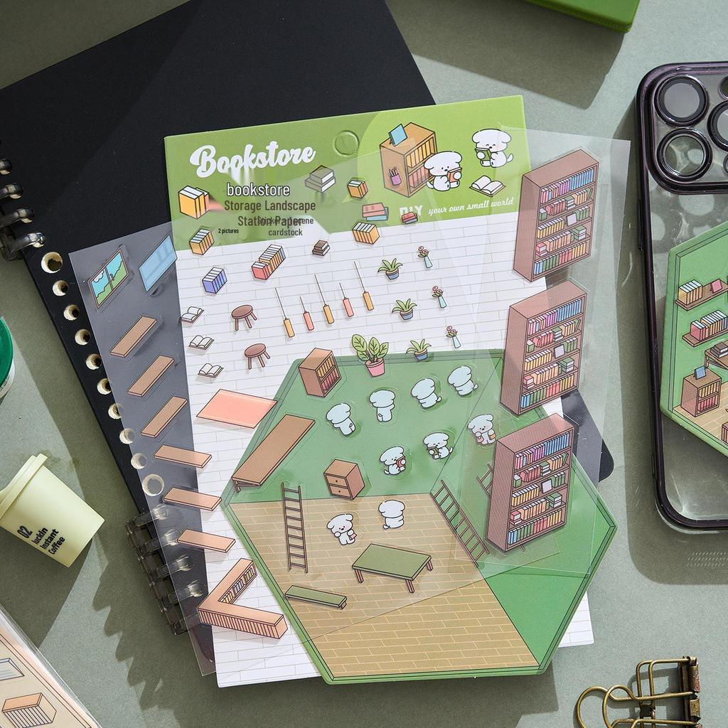 Mini DIY Kitchen Scenery Stickers: 2.5D PET Series for Journals