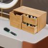 Bamboo Desk Drawer Organizer Tabletop Storage Cabinet Corner Desk Organizer W/3 Drawers for Home Office Supplies,33*19*16cm