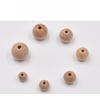 50pcs Beech Wood Round Pearl Ball Wooden Spacer Craft Beads Farmhouse Decor Jewelry Making