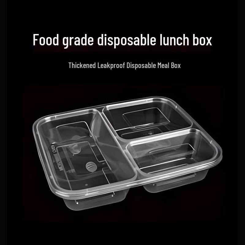 

Disposable 3-Compartment Microwavable Plastic Meal Box
