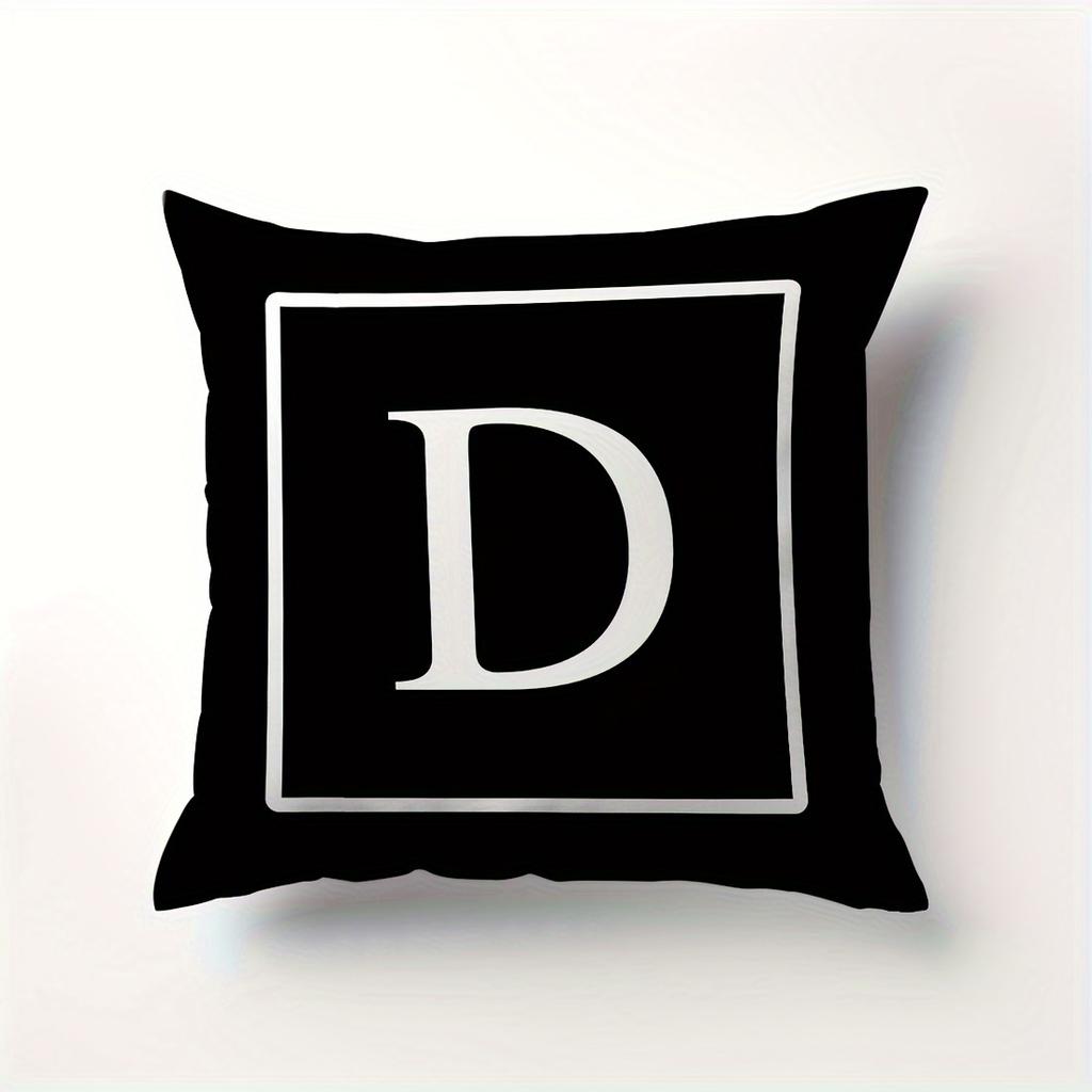 Minimalist Letter Pillow Cover Single Alphabet Print Cushion Case Personalized Initial Decor Pillow for Home Dorm