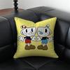 Classic Cute Game C-Cuphead Cushion Cover Pillow Case Anti-Dustmite Invisible Zipper Silky Plush Cushion