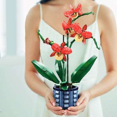 Kreativní květiny Kytice Orchidej Bonsai Stavebnice Sada hrnkových rostlin Model Domácí dekorace Hračka pro děti Dárky