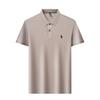 Kurzärmliges Poloshirt aus Pearl Cotton für Herren, hochwertiges, lässiges T-Shirt aus reiner Baumwolle mit halblangen Ärmeln und aufgesticktem Pony-Logo am Revers