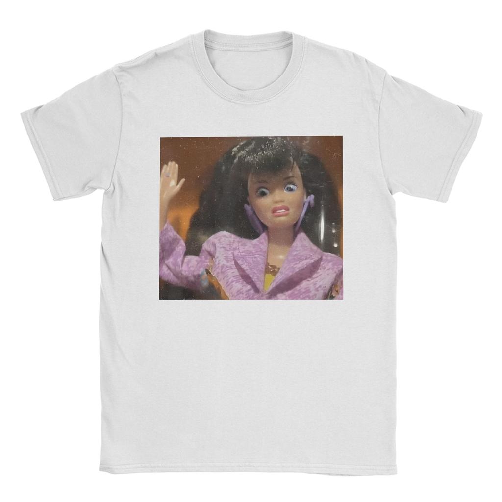 Streetwear T Shirt Beach Disgusting Doll Face Meme Gen Z Stupid Brainrot Novelty T Shirts Pure Cotton Tee Shirt for Unisex Tops