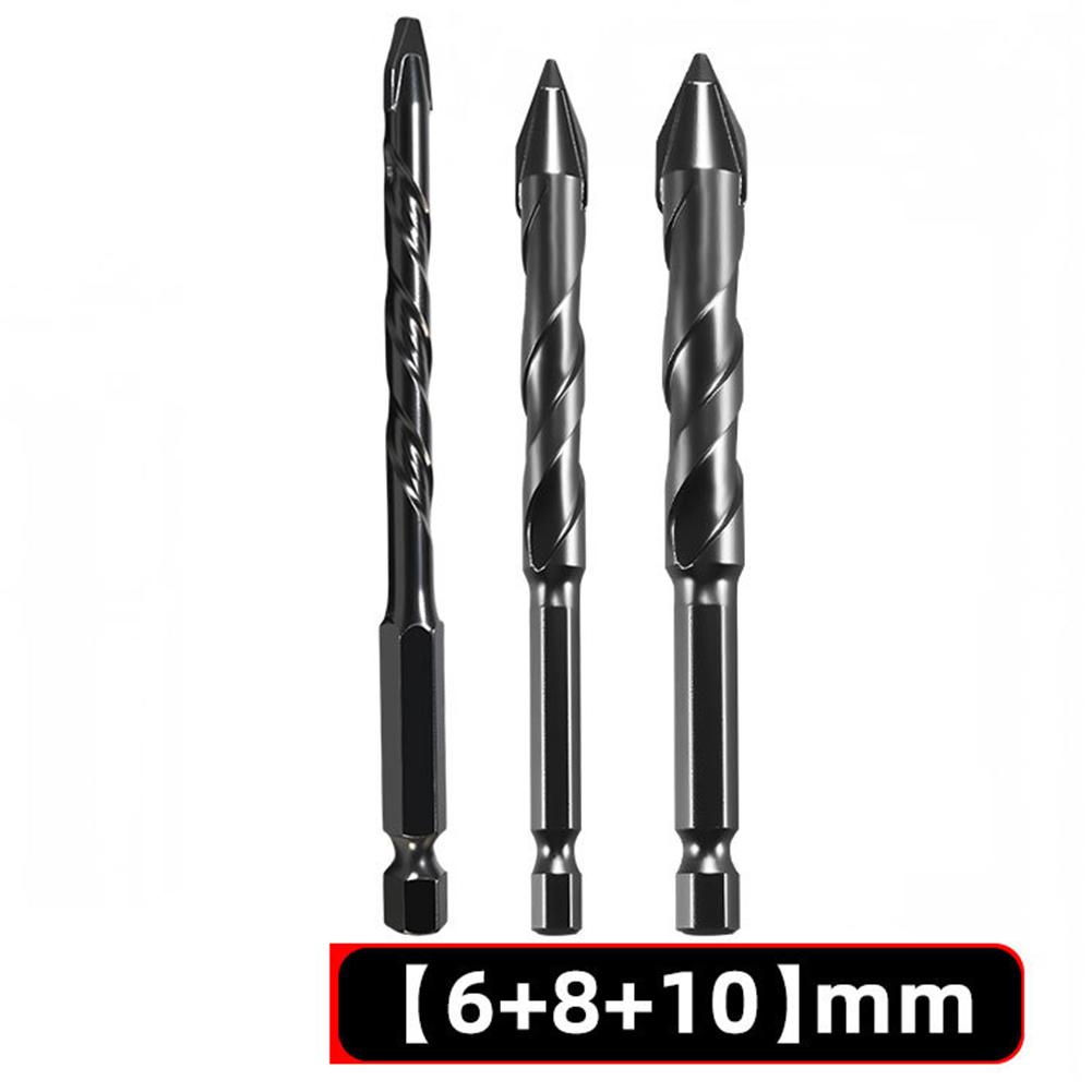 6/8/10/12mm Carbide Head Drill Bit Eccentric For Granite Tile Wood Metal Glass Power Tool Accessories