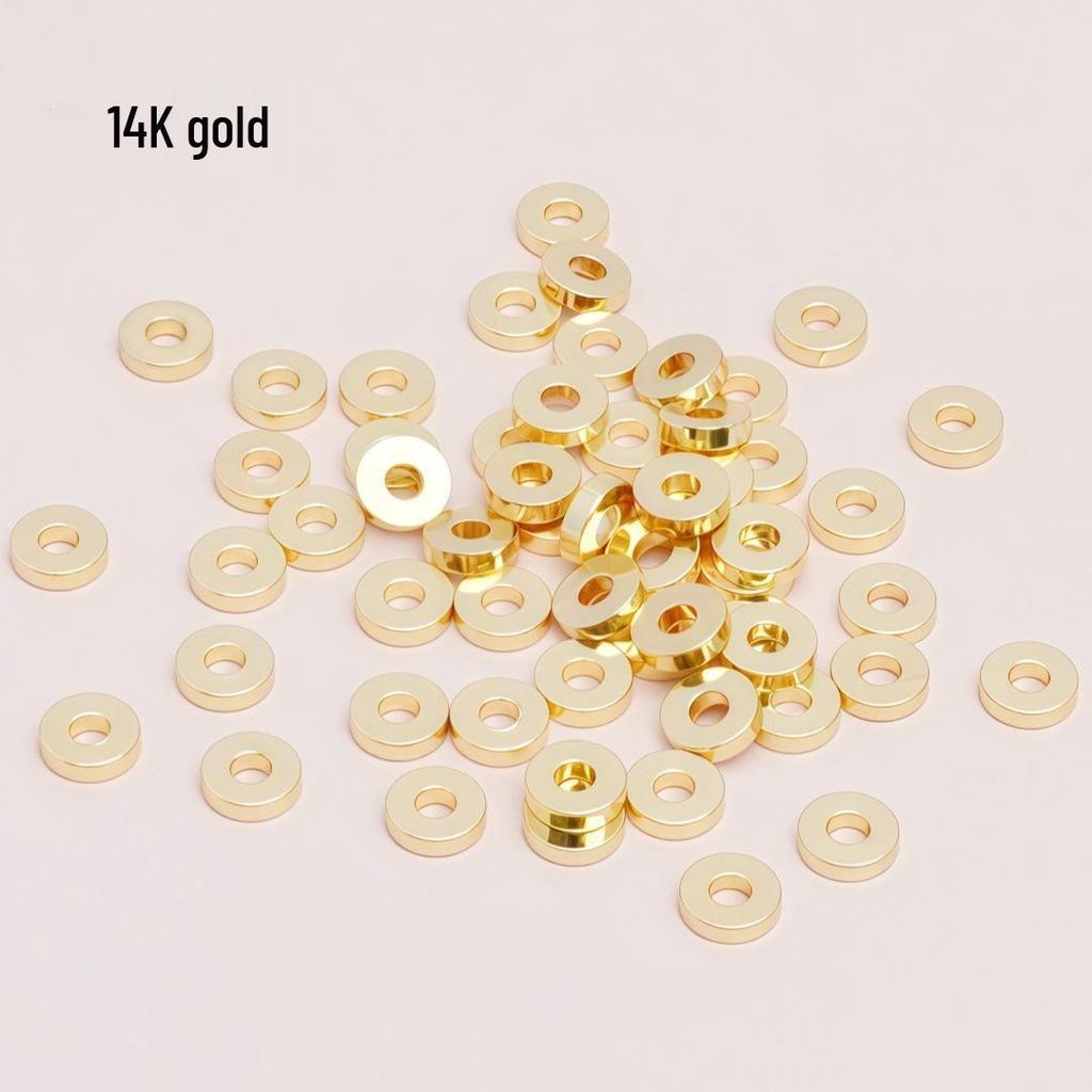 14k Gold-Filled Color-Retaining Thick Round Spacer Beads for DIY Jewelry