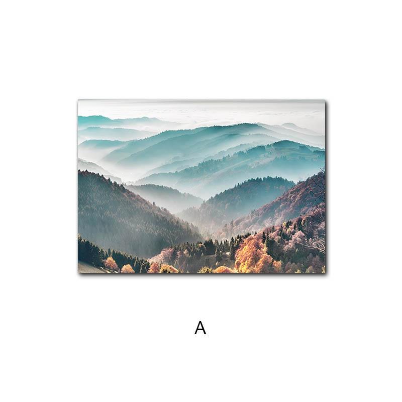 Natur Landschaft Leinwand Malerei Reise Fotografie Leinwand Kunst Nordic Poster Druck Wald Herbst Landschaft Wand Dekoration Bild