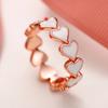 Huitan Fashion Women Heart Love Rings Sweet Girls Finger Accessories Daily Wear Party Statement Rings Exquisite Birthday Gift