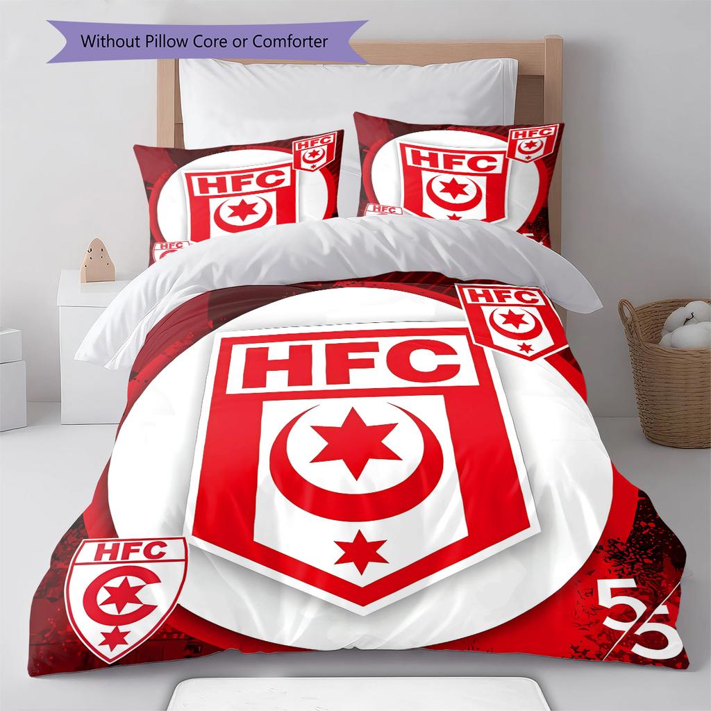Pościel z wzorem Hallescher FC, Zestaw kołdry Poszewka na kołdrę Poszewka na poduszkę Domowy Prezent Urodzinowy (1 * poszwa na kołdrę + 2 * poszewki na poduszki, bez rdzenia)