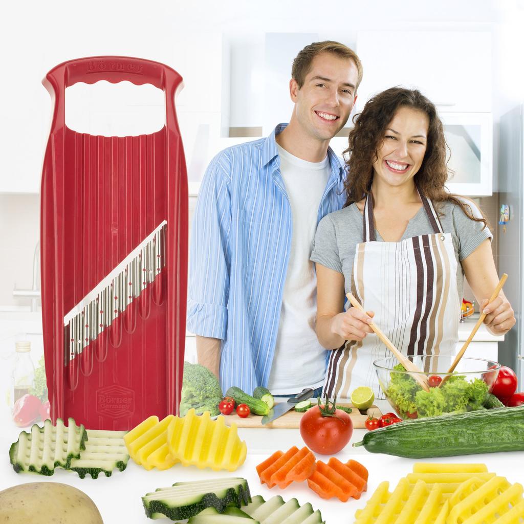 Borner PL Waffle Slicer XXL Directly Sold by the Official German (Red) - Manufacturer!