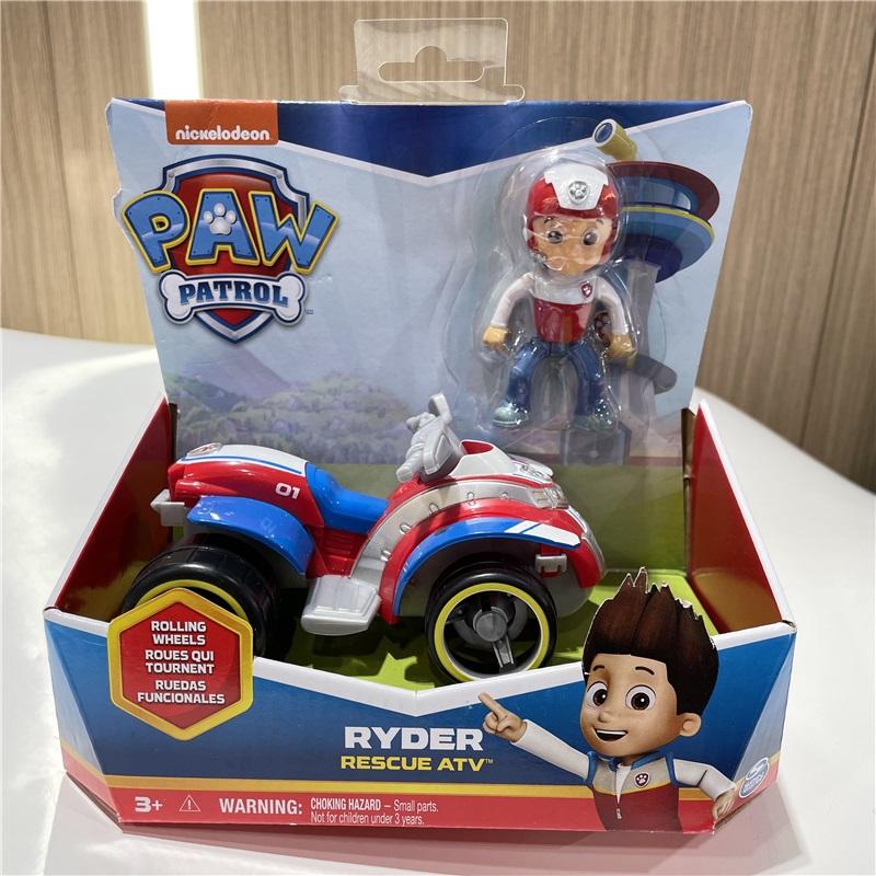 10kinds Genuine Paw Patrol Everest Ryder Rex Skye Chase Rocky Zuma Vehicle with Collectible Figure Birthday Gift Children Toy