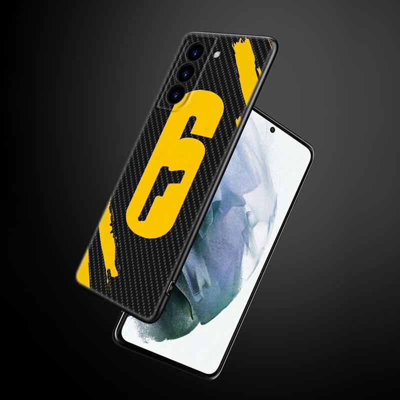 Regenbogen Sechs:Siege Logo Handyhülle für Samsung Galaxy S22 Pro S21 S20 Ultra FE S10 Lite 5G S10E S9 S8 Plus Weiche TPU Schwarze Hülle