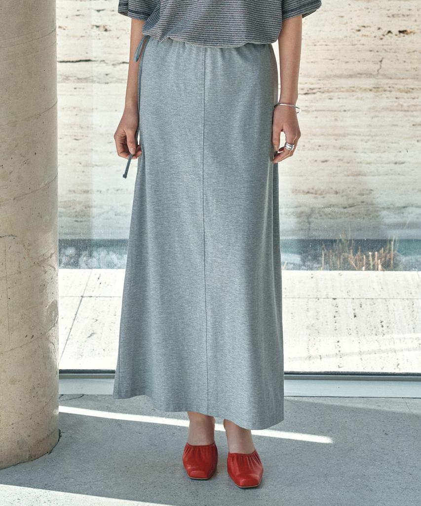 Siyajyu Sist9064 Flow Tension Banding Skirt_Melange Gray