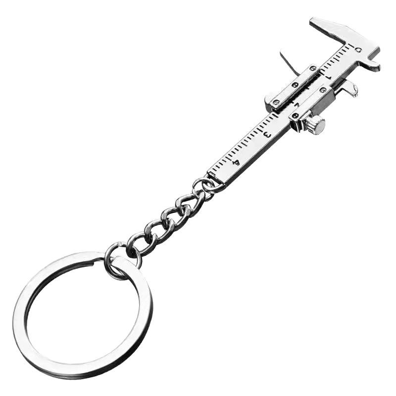 Mini Portable Vernier Caliper Keychain: Zinc Alloy Measuring Tool Pendant