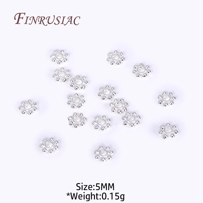 DIY Beading Jewelry Making Supplies 4/5/6MM 18K Gold Plated Flower Caps For Beads Brass Metal Snowflake Beads Spacer