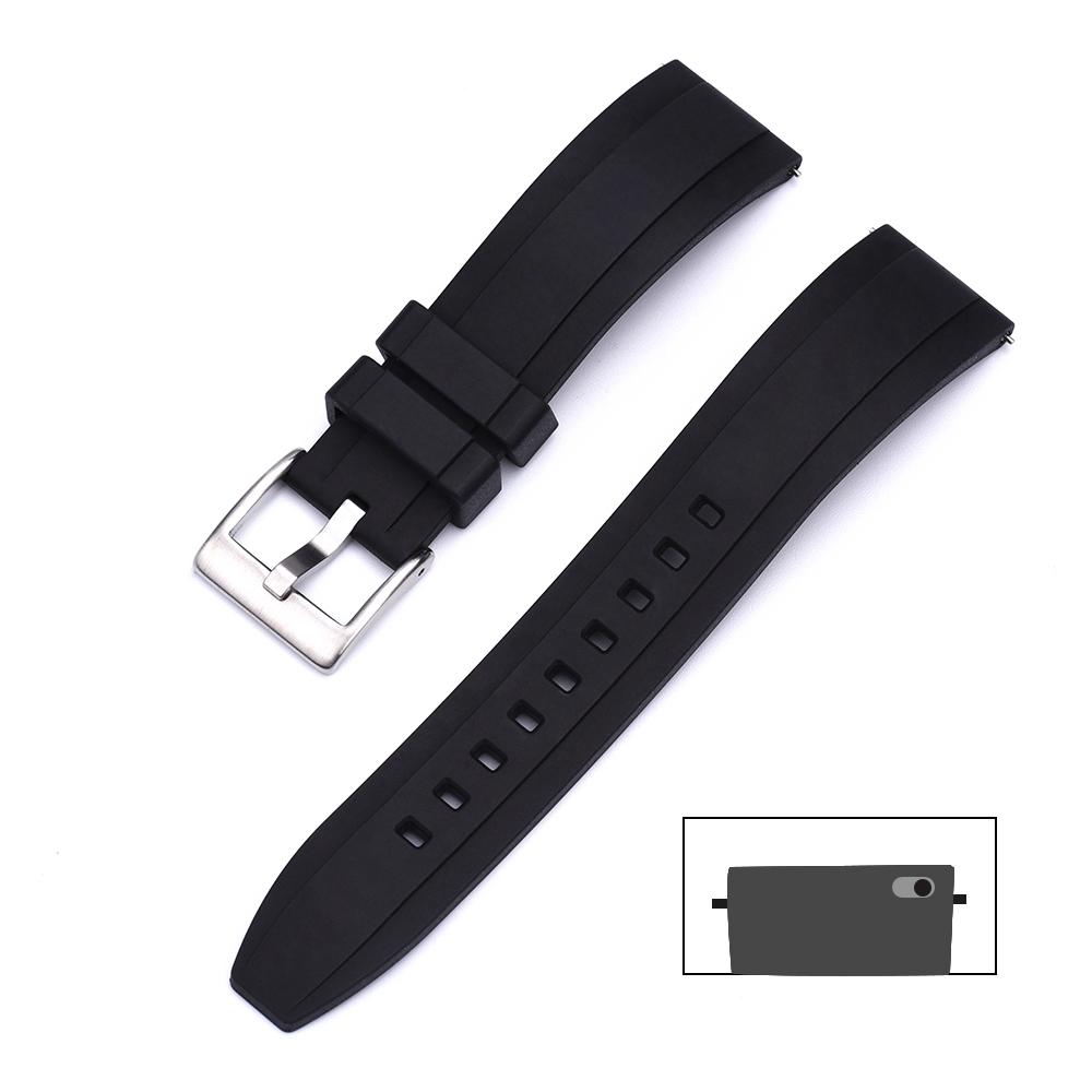 JUELONG Vulcanized FKM Rubber Watch Strap 18mm 19mm 20mm 21mm 22mm 23mm 24mm Perfect Fit Flat End Quick Release Watchbands