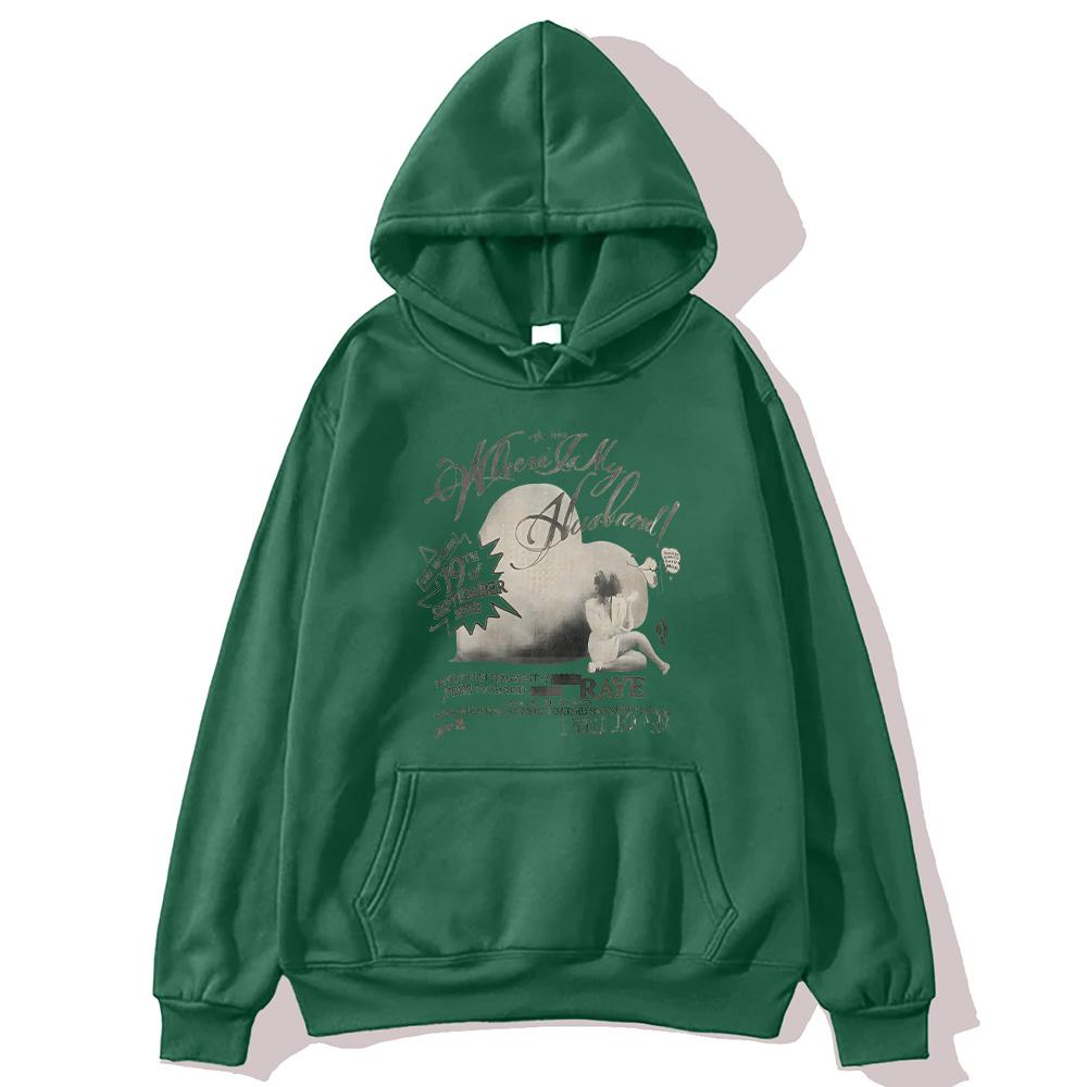 Where Is My Husband! Raye Single Graphic Hoodies Harajuku Vintage Sweatshirts Women Men Fleece Long Sleeve Hoody