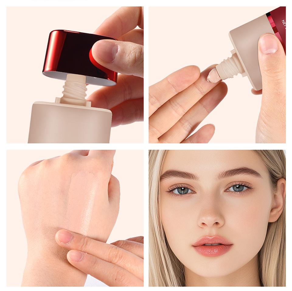 Lakerain Mattierende Foundation Basiscreme Langanhaltend Weichzeichner Matt Natürlicher Sitz Abdeckung Concealer Wasserdicht Gesichtsbasis Make-up
