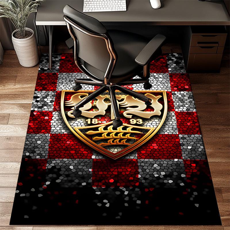 Vfb Fc Crest Printed Office Carpet Chair Cushion  Entryway Rug, Rugs for Living Room, Bedroom Christmas gifts