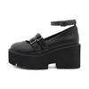 Gdgydh Womens Pumps School Cosplay Shoes Ankle Strap Chunky Heels Platform Creepers Shoes Fashion Buckle Comfortable Mary Janes