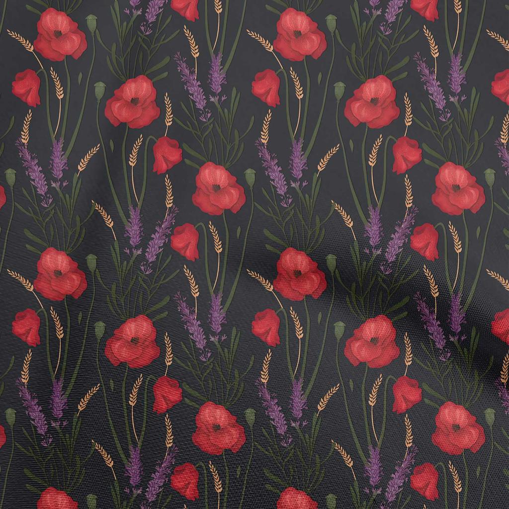 oneOone Cotton Flex Brown Fabric Floral Retro Dress Material Fabric Print Fabric By The Yard 40 Inch