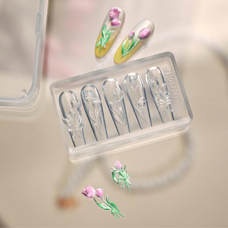 Multifunctional Nails Molds Styling Mold Tulips Shape Nails Accessories Moulds Suitable for Accessories Enhancement
