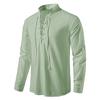 Men's Casual Blouse Cotton Linen Shirt Tops Long Sleeve Tee Shirt Spring Autumn Slanted Placket Vintage Yoga Shirts