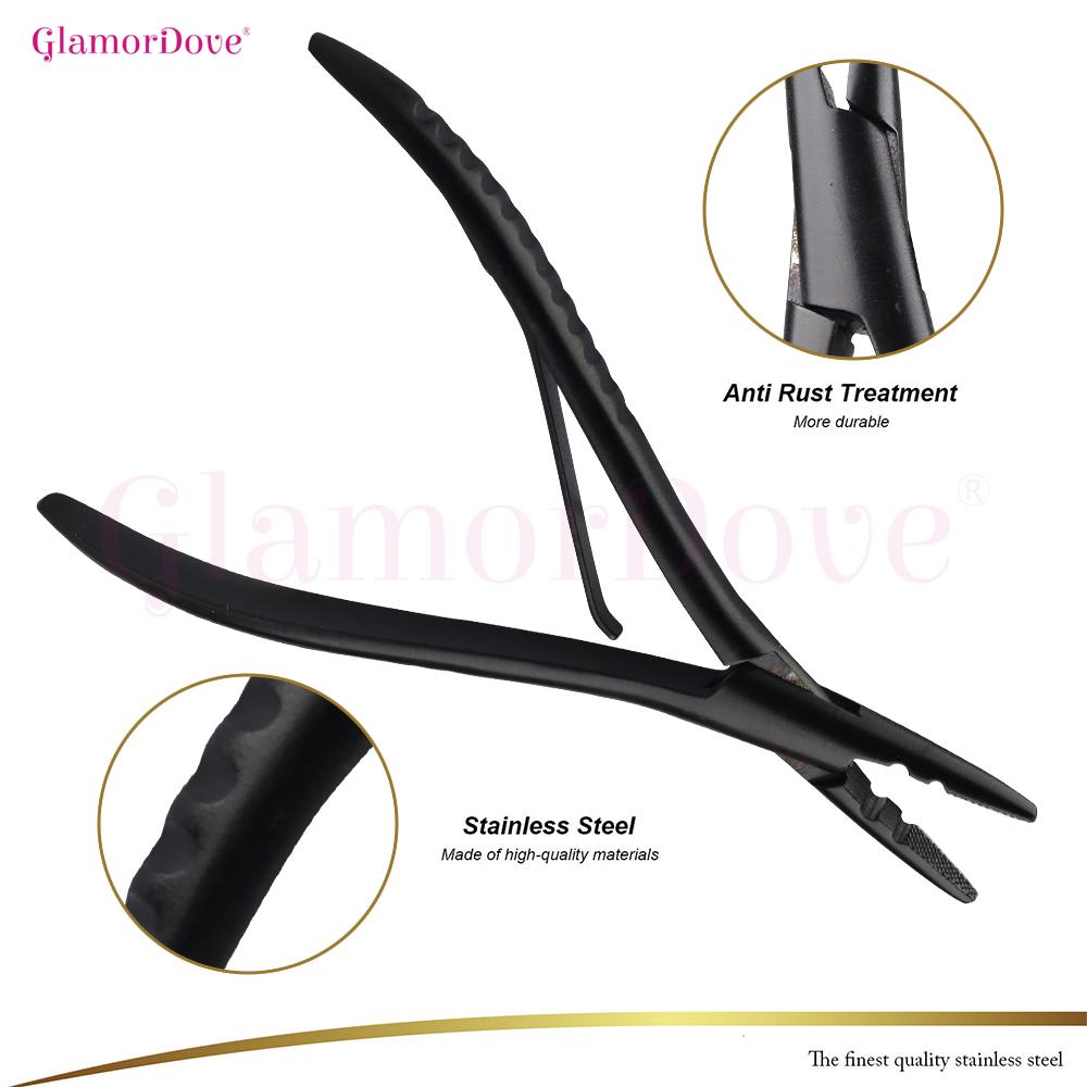 GlamorDove Hair Extension Kit – Pliers, Loop Tool, Clips & 200PCS Beads for Micro Ring & I Tip