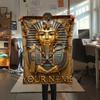 1PC Custom Name Golden Egyptian Pharaoh Patterned Flannel Blanket Suitable For All Seasons for Home Decor Warmth and Comfort Gifts Holiday Present_lx