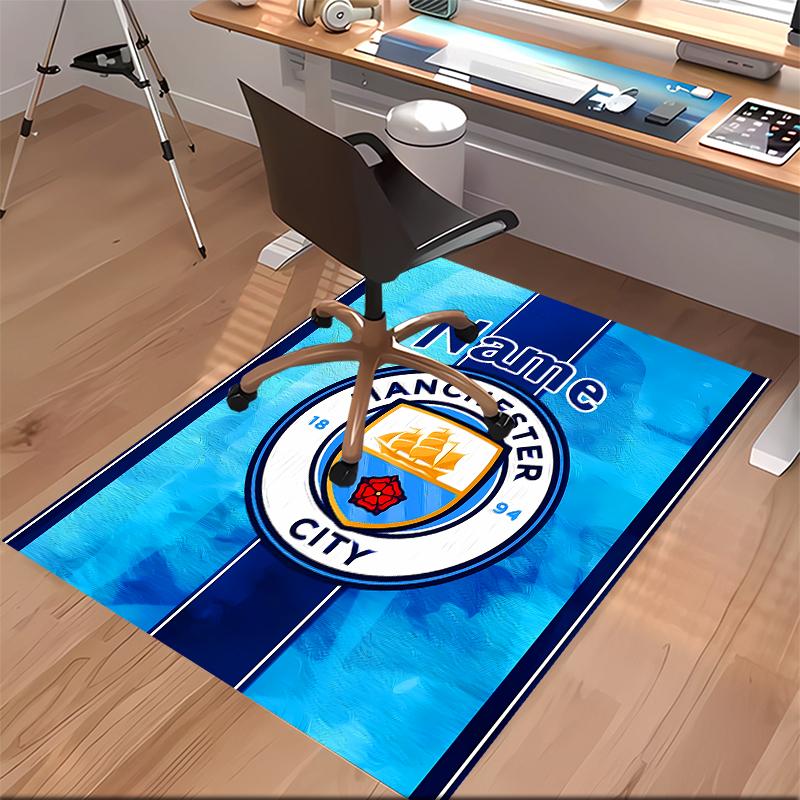 Op maat gemaakte Manchester City F.C. Print Vloerkleed - Zacht, Wasbaar Antislip Binnentapijt, Woonkamer, Huis & Kantoor Decoratief Tapijt