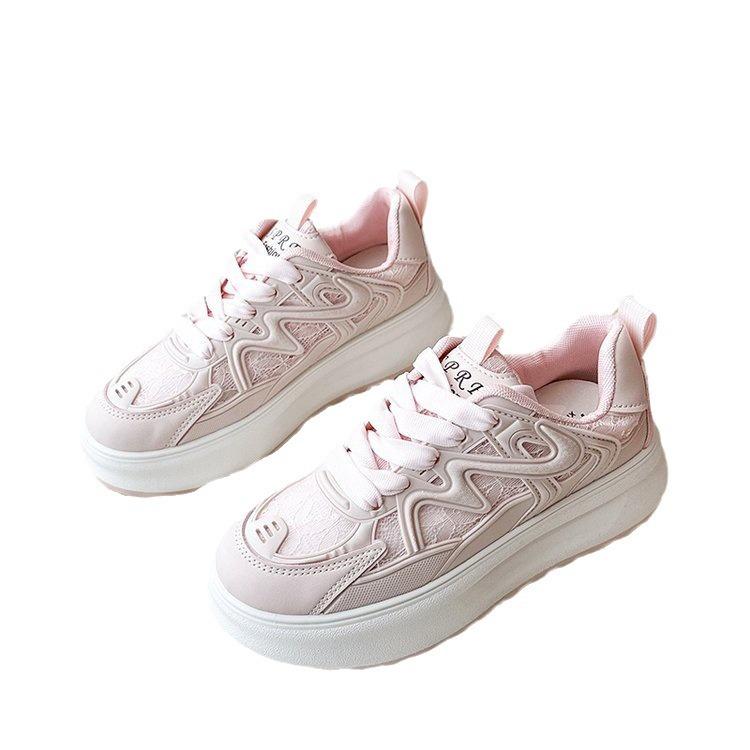 Thick-soled Dad Shoes Women's Summer Thin Breathable Mesh 2025 New Versatile and Lightweight Sports and Leisure Little White Shoes