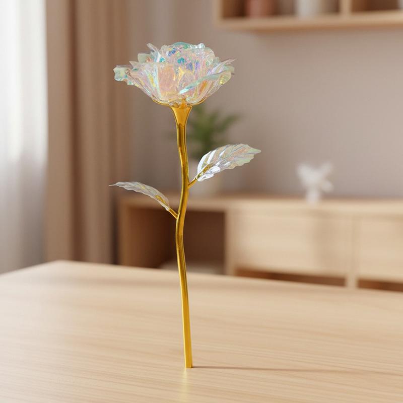 

Eternal Rose Flowers Artificial Foil Flower in Glass Glow Immortal Flower LED Roses Lamp Flores Eternas Mother s Day Gift