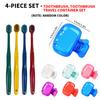 4/2-piece Set - Toothbrush Travel Container Paired with Toothbrush, Essential Bathroom Accessory for Home and Travel