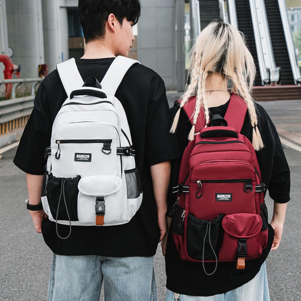 Trend Tooling Style Couple Backpack Lightweight Versatile Middle School Student School Bag Large Capacity Computer Travel Backpack
