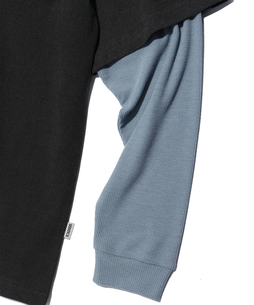 YOUHEE Graphic Layerd Long Sleeve Charcoal