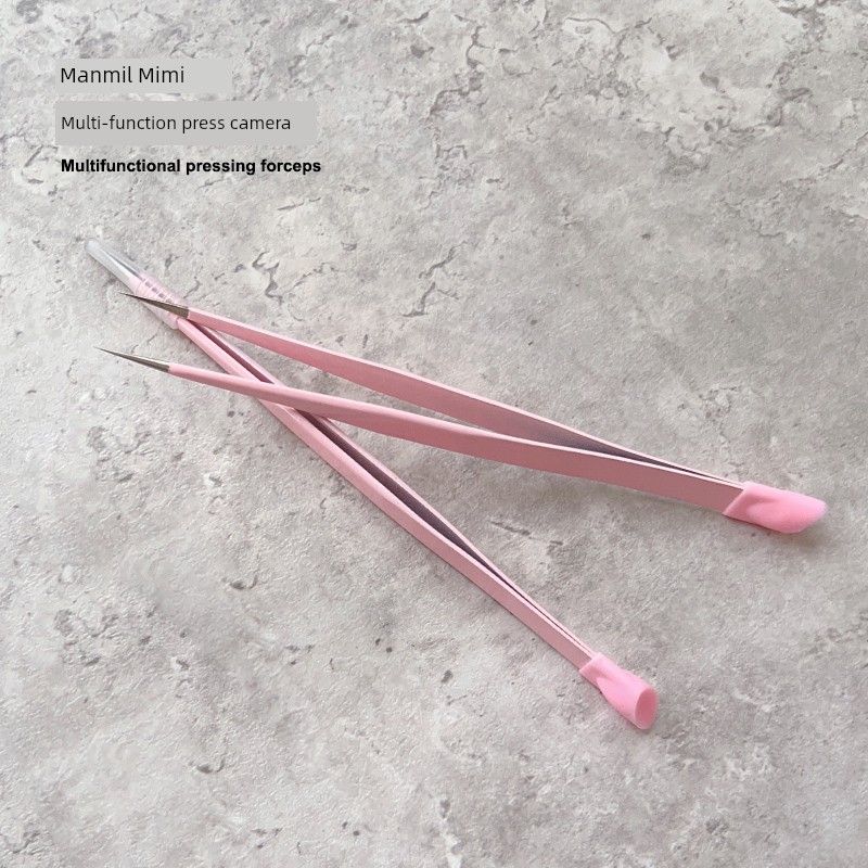 

INS Style Graffiti Small Pattern Xingshi Nail Stickers Tweezers [powder] 1