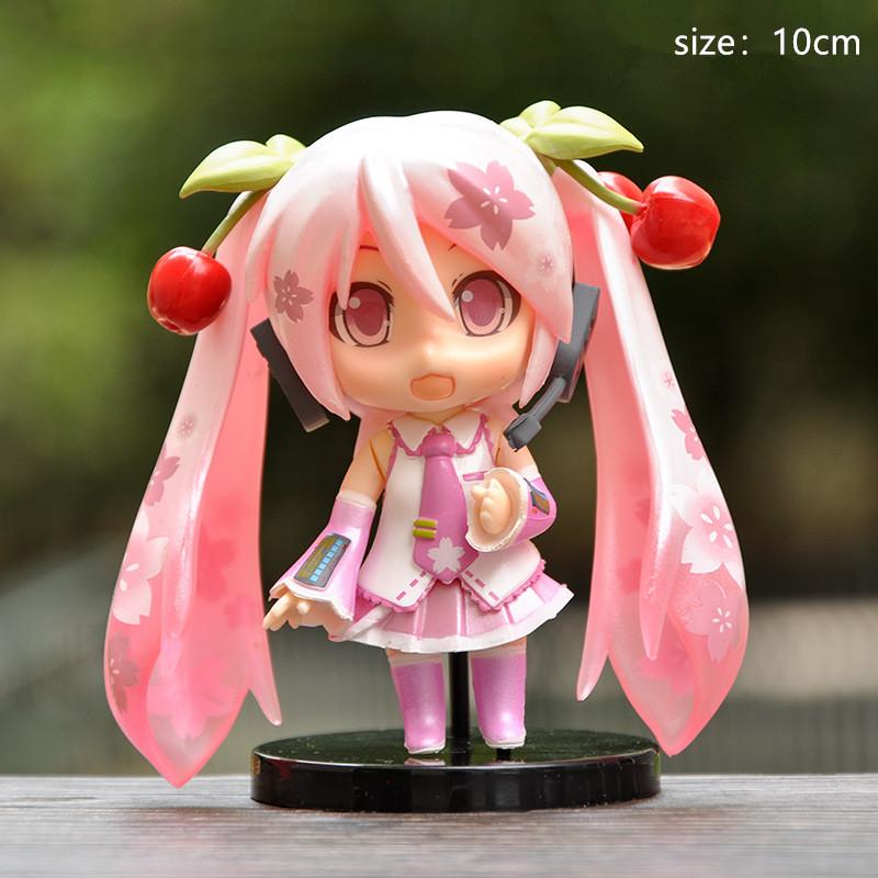 Anime New Hatsune Miku Figure Mini Character Ornaments Kawai Pink Green Hatsune Home desk Decoration Adult Toy kid Birthday Gift