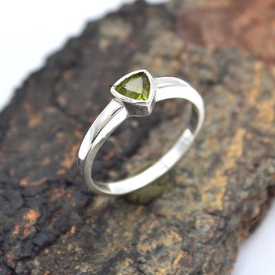 Natural Peridot Ring-Handmade Silver Ring-925 Sterling Silver Ring Women Ring Christmas Gift