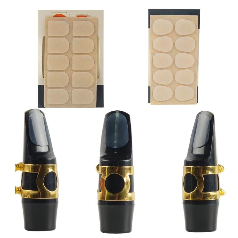 Packung mit 10 Silikon-Saxophon- und Klarinetten-Mundstückabdeckungen Set Mundstückpolster Pad zur Verbesserung des Spielkomforts