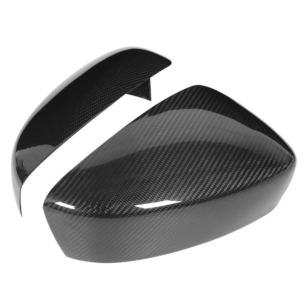 Pair Dry Carbon Fiber Rearview Mirror Cap Cover Protector Trim Fit for Mazda 3 Axela 2017‑2018