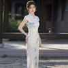 Blue and white national style new Chinese Suzhou long cheongsam improved young 1011 new women's high-end catwalk summer