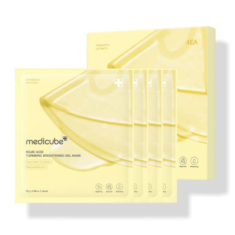 Medicube Kojic Acid Turmeric Brightening Gel Mask 4-Sheet Set – Tone Correction & Glow Care