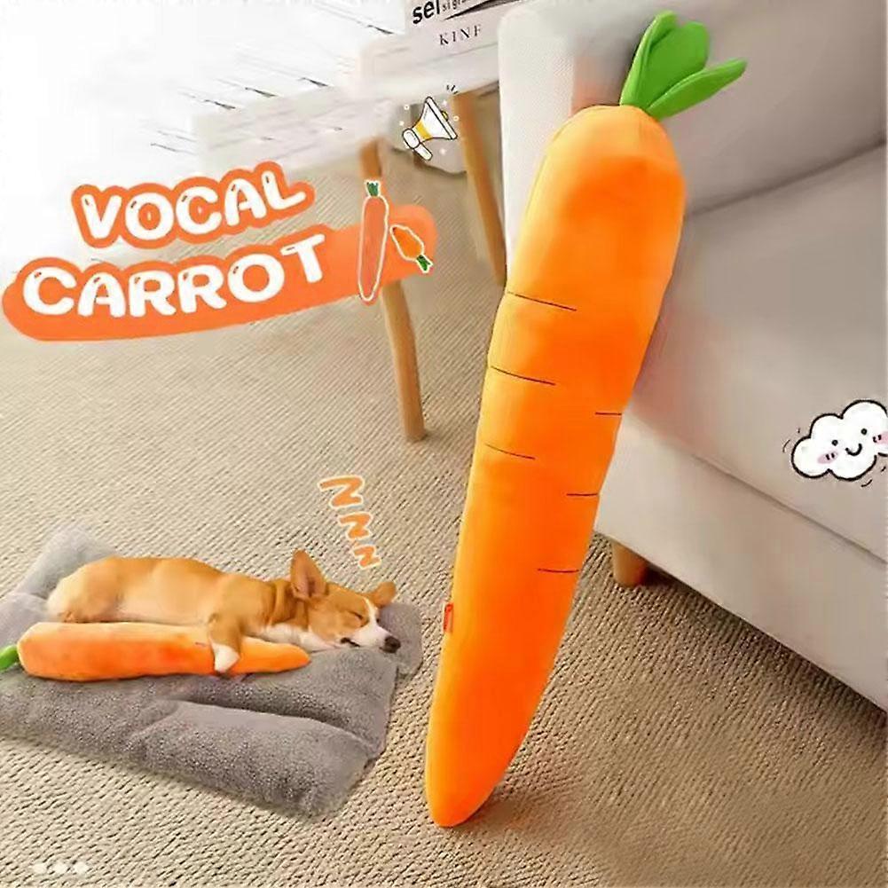 Pet Toy Chew Resistant Cat Dog Toy Self-Entertainment Sound Simulation Extra Large Carrot Fake Fruit Toy