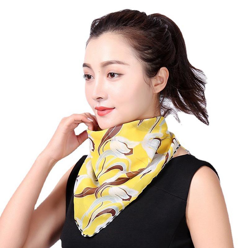 1Pc Summer Women Mask Scarf Sun Protection Mask Outdoor Riding Dustproof Cycling Running Ear Hangers Silk Scarf Handkerchief