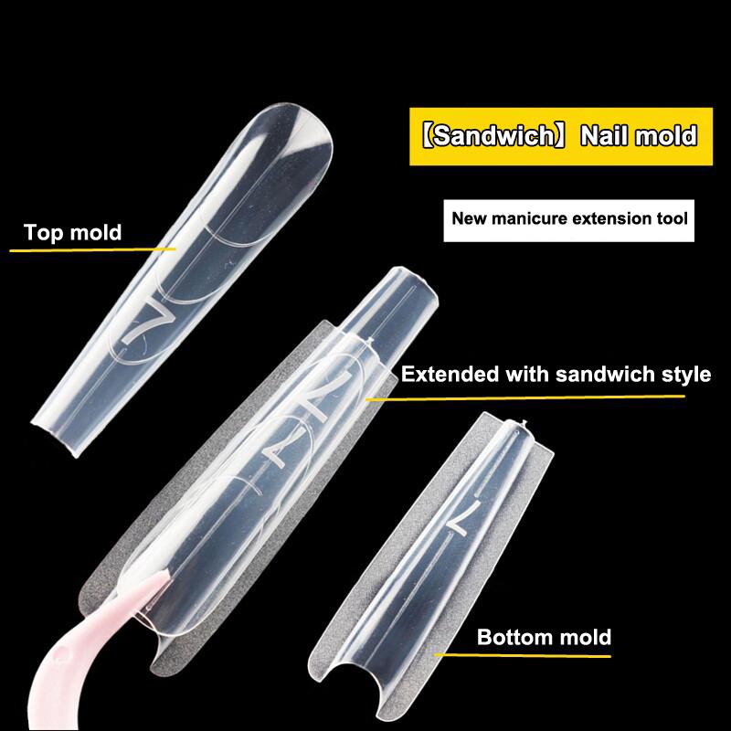 Original Sandwich Nails Dual Forms 60Pcs Nail Mold For Quick Salon Manicure Professional Use
