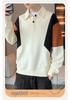 Men's Trendy Patchwork Long Sleeve Polo Hoodie - Spring/Autumn 2023 Collection