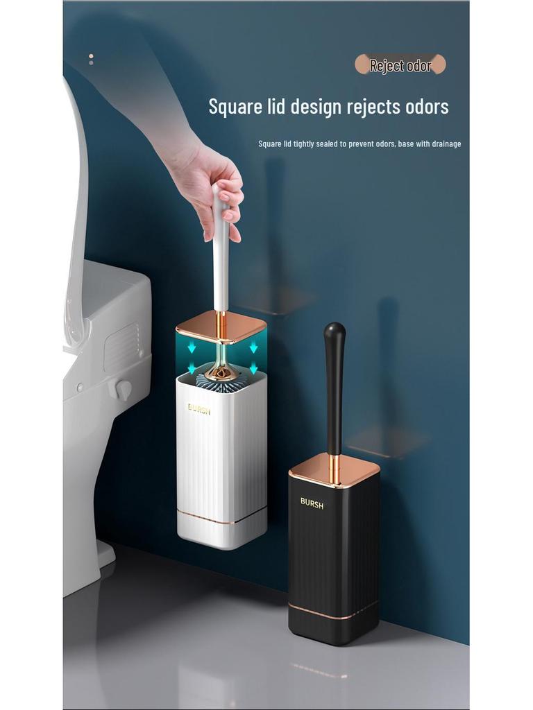 Wall-Mounted Silicone Toilet Brush with Storage Rack - No Dead Angles, Perfect for Bathroom Cleaning